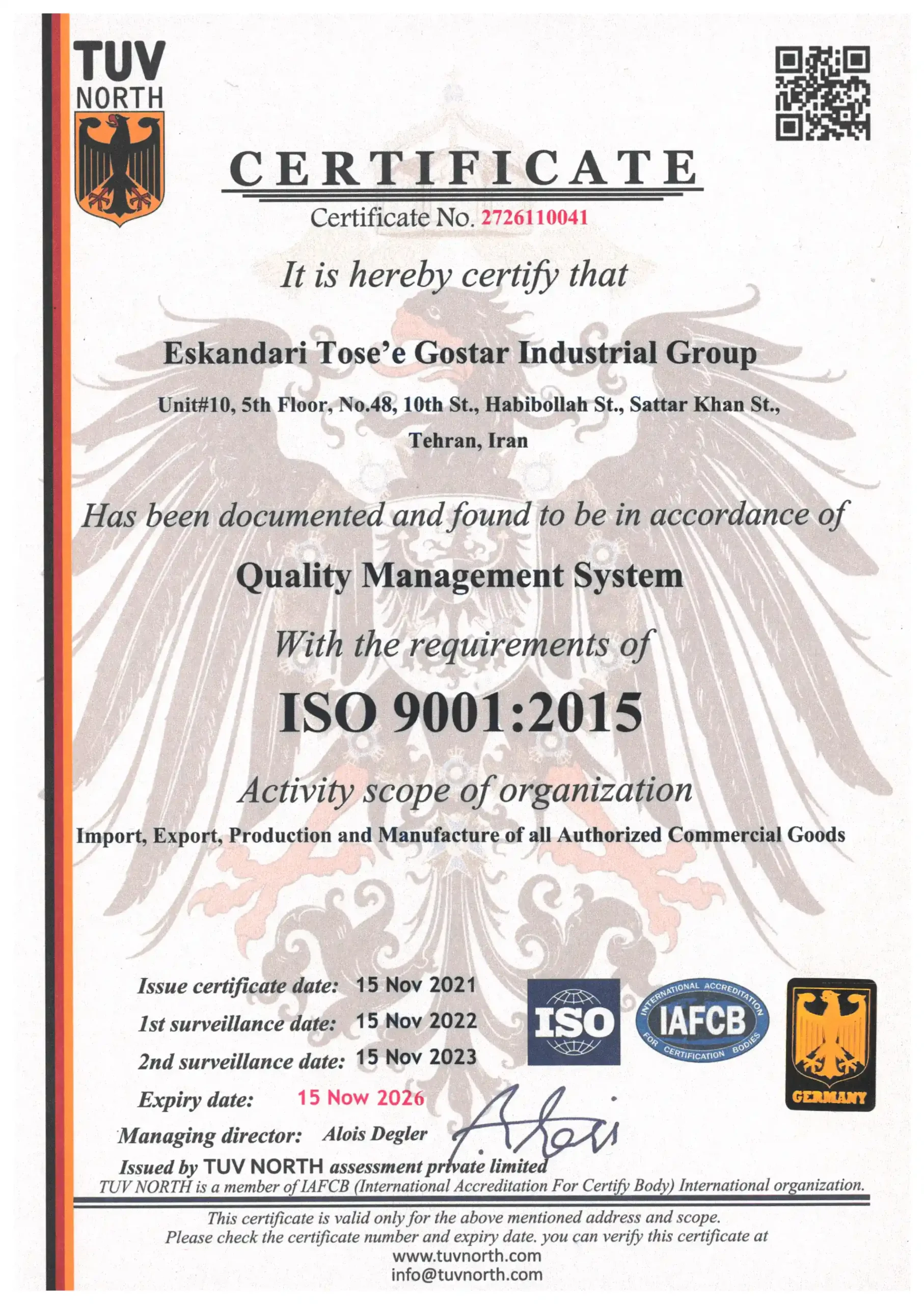 Quality Management System ISO 9001-2015